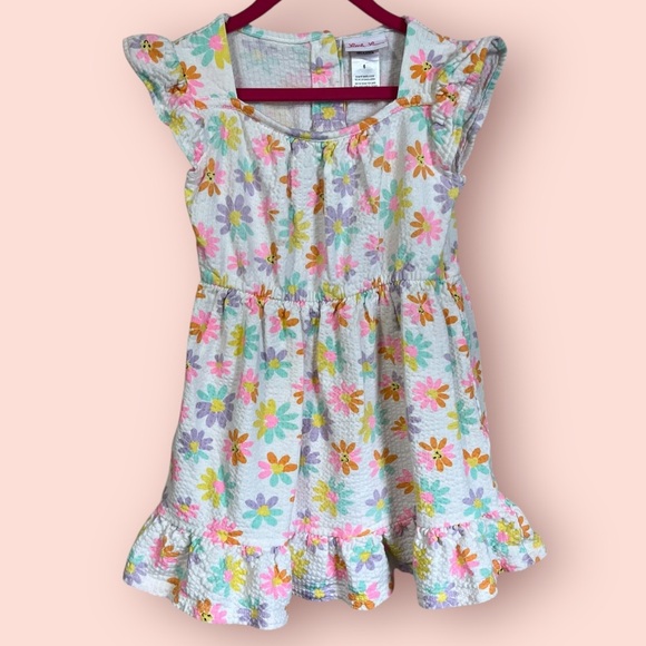 Little Lass 100% Cotton Daisy Smiley Face Dress Size 6 Girls - Picture 1 of 7